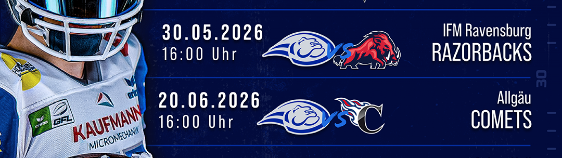 Spieltermine GFL 2026